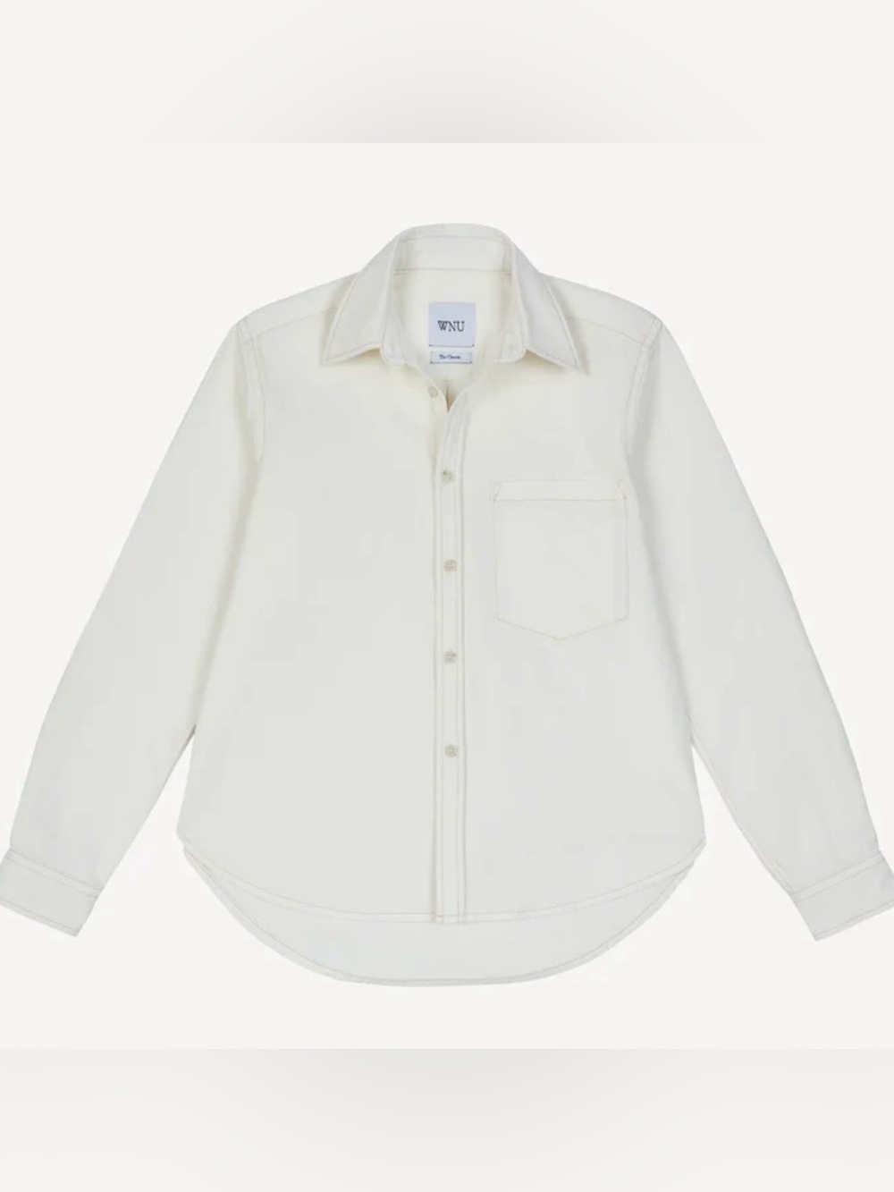 WNU Women's Off-white denim button-down shirt